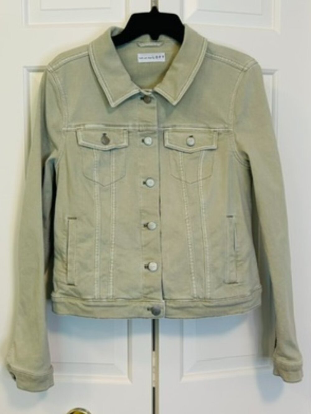 LOFT Light Sage Green Denim Jean Jacket | Size Small